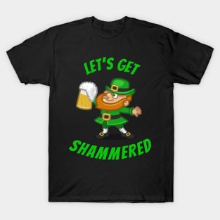 Funny Saint Patricks Day Shamrock and Leprechaun Drinking tshirt T-Shirt